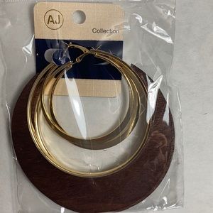 Oversized 3.5 Inch Dark Brown Wood Earrings